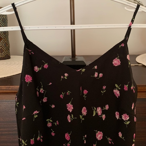 Vintage Fairweather 90's Black Ditzy Floral Print Slip Dress, Size 6 - Picture 4 of 10